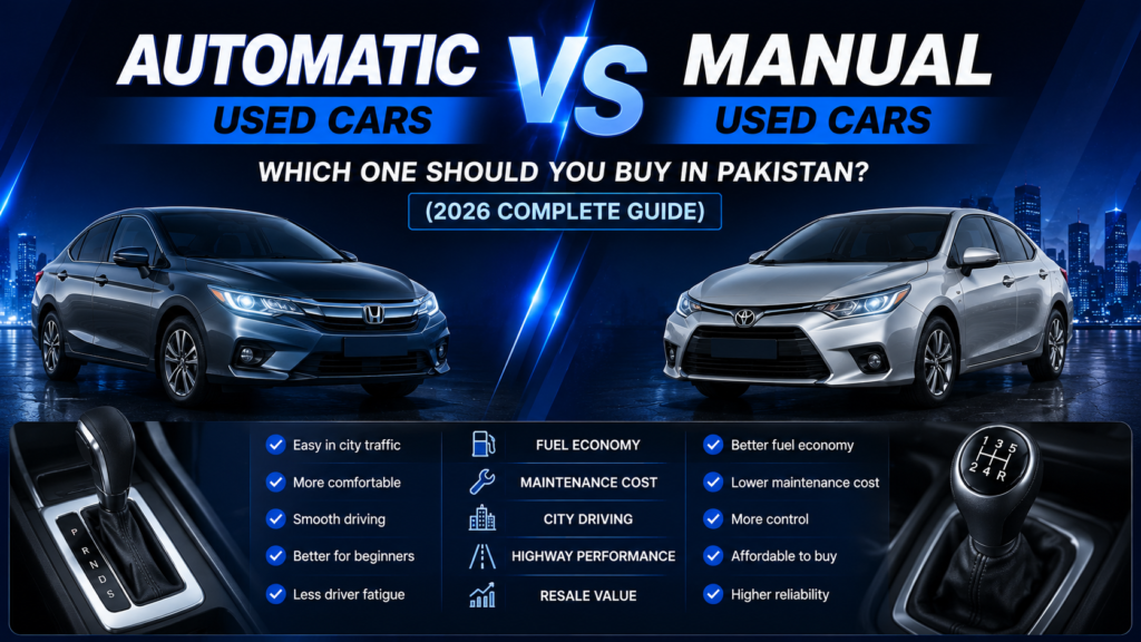 Automatic vs Manual Used Cars – Which One Should You Buy in Pakistan (2026 Complete Guide)